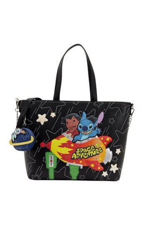 Lilo & Stitch von Loungefly Canvas-Einkaufstasche, Weltraumabenteuer