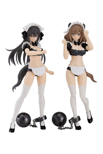 Guilty Princess Plastic Model Kit PLAMAX GP-07 Underwear Body Girl Ran & Jelly: Maid Ver. Set 16 cm