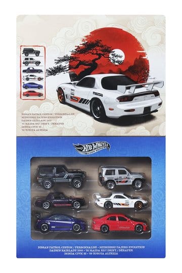 Hot Wheels Silver Series Die-Cast-Fahrzeug 6er-Pack 1/64 Streets of Japan