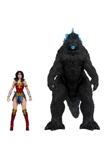 DC Liga pravde Monsterverse DC Multiverse akcijske figure 2 paketa Wonder Woman vs. Atomic Blast Godzilla 18 cm