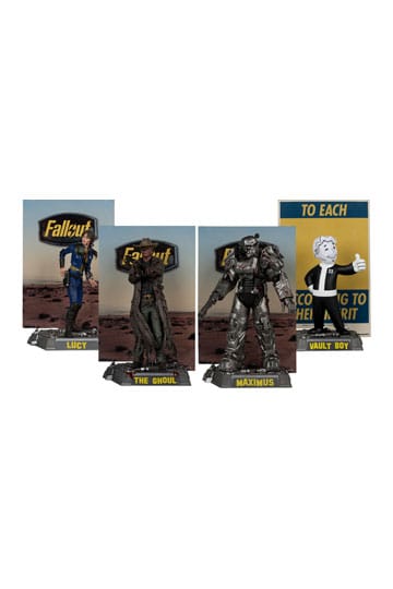 Fallout Movie Maniacs PVC Statue 4-Pack Lucy, Maximus, The Ghoul & Vault Boy 15 cm