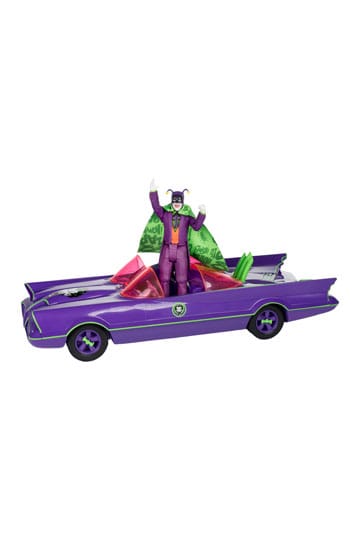 DC Retro Action Figure met voertuig Batman 66 Batmobil met Joker (Gold Label)