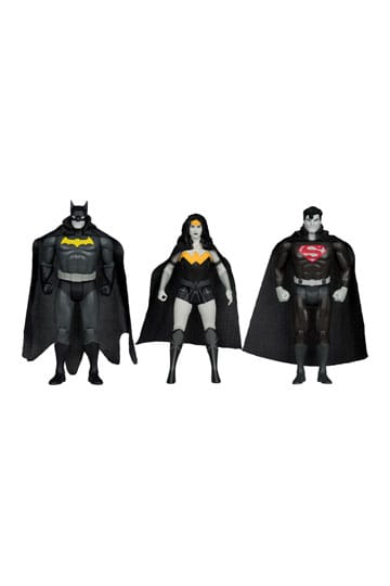 DC Direct Super Powers Action Figures Batman, Superman & Wonder Woman Black & White Accent Edition Gold Label 13 cm