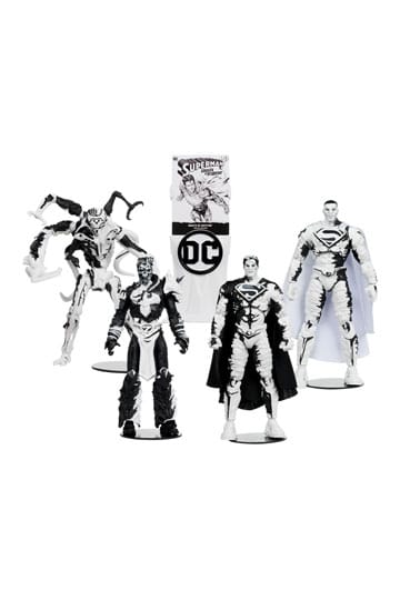 DC Direct Page Punchers Action Figures & Comic Book Pack of 4 Superman Series (Sketch Edition) (Gold Label) 18 cm