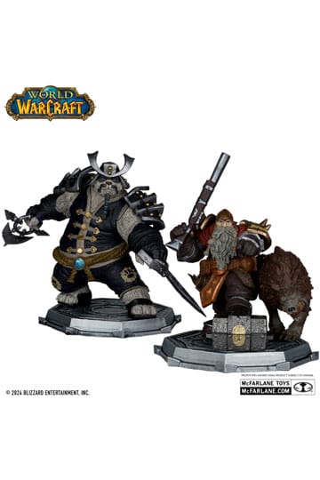 World of Warcraft PVC Statue 2-Pack 1/12 Hunter Dwarf: Beast Master & Pandaren: Monk (Etiqueta de oro) 15 cm