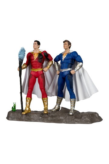 DC Multiverse Action Figures Pack od 2 Shazam (bitka oštećenja) i Freddie Freeman (zlatna naljepnica) 18 cm