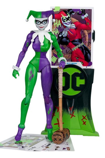 DC Multiverse akcijska figura Harley Quinn (DC Classic) Jokerized (zlatna naljepnica) 18 cm