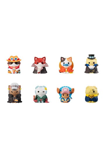 One Piece Mega Cat Project Trading Figure 3 cm NyanPieceNyan! I'm gonna be king of Paw-rates Vol. 1 Assortment (8)