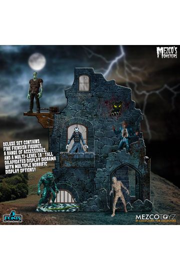 Mezco's Monsters 5 Points Action Figures Tower of Fear Deluxe Set 9 cm