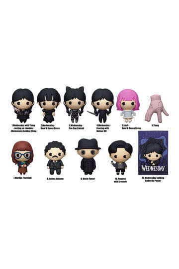 Wednesday 3D PVC Bag Clips Series 2 Display (24)