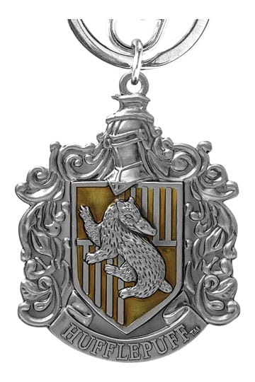 Harry Potter tinnen sleutelhanger Huffelpuf-embleem