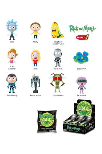 Rick og Morty 3D PVC Bag Clips Series 1 Display (24)