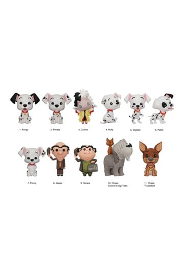 Disney 3D PVC Bag Clips 101 Dalmations Series 33 Display (24)