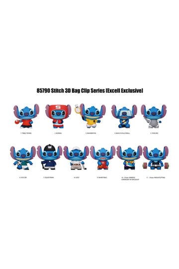 Lilo & Stitch 3D PVC Bag Clips Series 1 Sport Display (24)