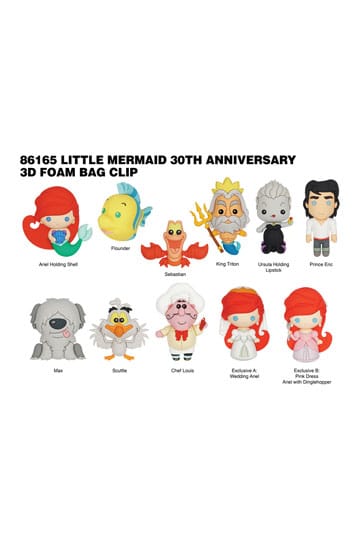The Little Mermaid 3D PVC Bag Clips  Series 1 Display (24)