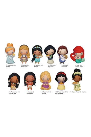 Disney 3D PVC Bag Clips Princess with Food Serie 44 Display (24)