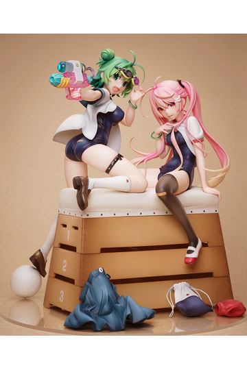 Poyoyon Rock Artwork Collection Estatua de PVC 1/5.5 Midori y Pink Sukumizu 28 cm