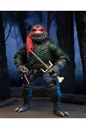 Universal Monsters x Teenage Mutant Ninja Turtles aksiyon figürü Wolfman olarak Ultimate Raphael 18 cm