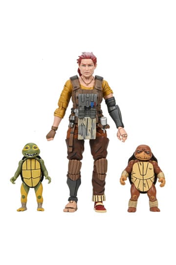 Figura de acción de Las Tortugas Ninja (The Last Ronin The Lost Years) Grammy April con Baby Yi y Moja 18 cm
