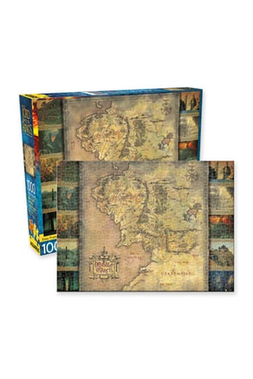 Lord of the Rings Jigsaw Puzzle Map (1000 stykker)