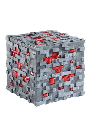 Replica minecraft illuminante cubo minerale rossa 10 cm