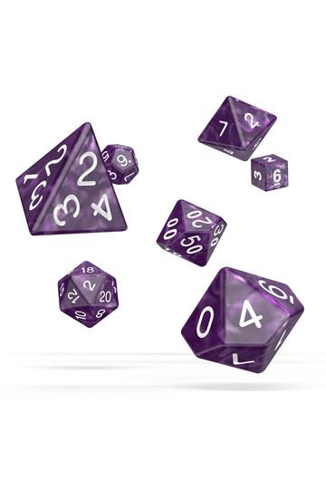 OAKIE DOAKIE DICE RPG SET MARBLE - PURPLE (7)