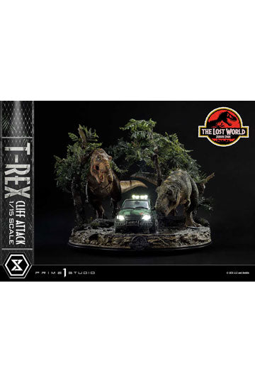 Jurásico Mundo: La Estatua del Mundo Lost 1/15 T-Rex Cliff Attack 53 cm