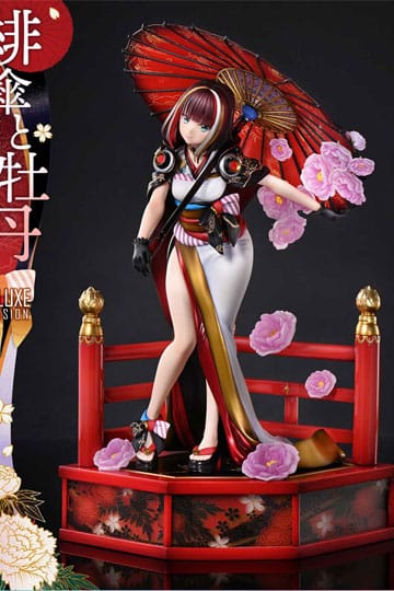 Illustration originale par Fuzichoco Prisma Wing Pvc Statue 1/7 Scarlet Umbrella and Peony Deluxe version 32 cm