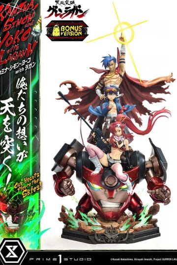 Gurren Lagann Ultimate Premium Masterline Series Statue 1/4 Kamina, Simon & Yoko with Lagann Deluxe Bonus Version 97 cm