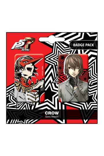 Persona 5 Royal Pin Badges 2-Pack Crow / Goro Akechi