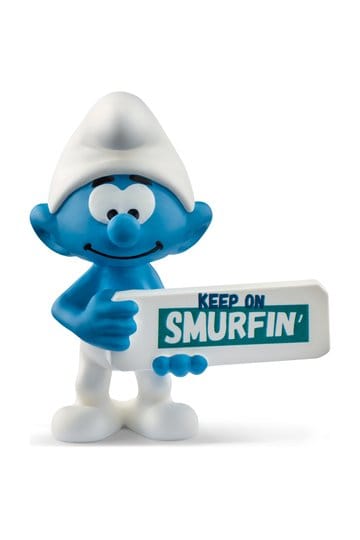 Die Schlümpfe Minifigur Schlumpf mit Schild (Keep on Smurfin') 5 cm