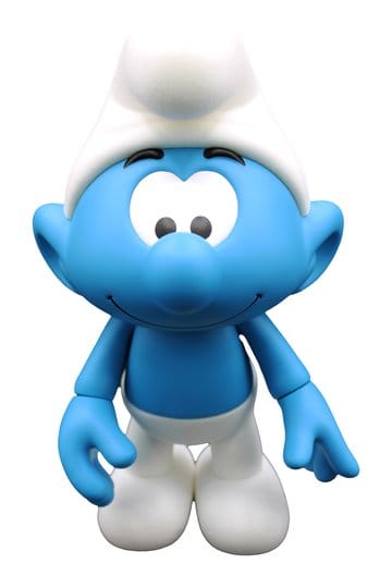 Les Schtroumpfs Figurine Vinyle Schtroumpf Blanc et Bleu - Floquée 19 cm