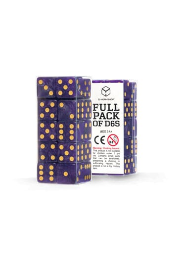 Q Workshop terningsett full pakke D6 skimrende lilla (20)