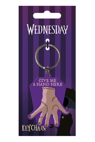Wednesday Rubber Keychain Give Me A Hand