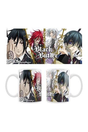 Black Butler Ceramic Mug Sebastian, Grell, Ash, Ciel