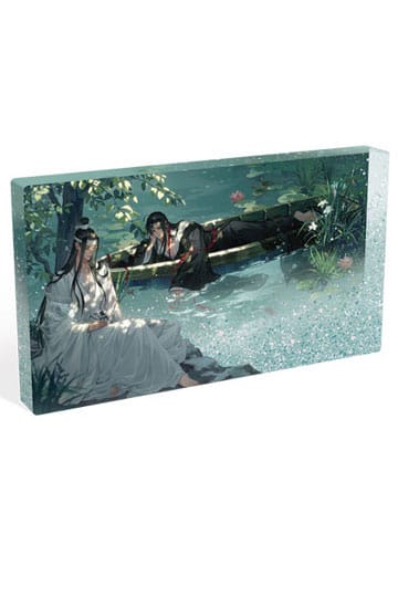 Grandmaster of Demonic Cultivation Acryl Block with Glitter Wei Wuxian & Lan Wangji Lotus Pond 17 x 10 cm