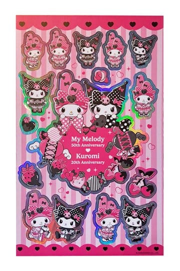 Sanrio Pink Black Party Series Sticker Pack Kuromi & My Melody