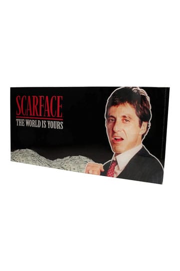 Poster in vetro Scarface The World Is Yours (Sfondo nero) 60 x 30 cm