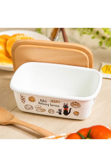 Plato de mantequilla de servicio de Kiki Delivery con tapa de madera Vienes Pasties 500 ml