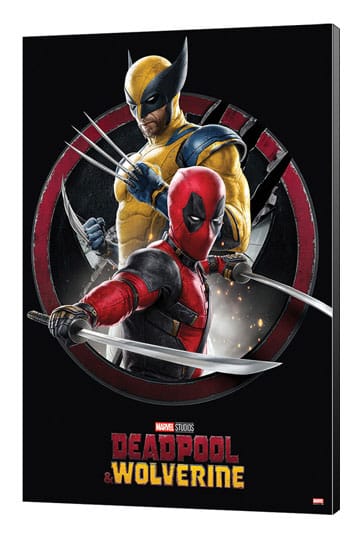 Marvel Wooden Wall Art Deadpool & Wolverine 01 Acción 35 x 50 cm