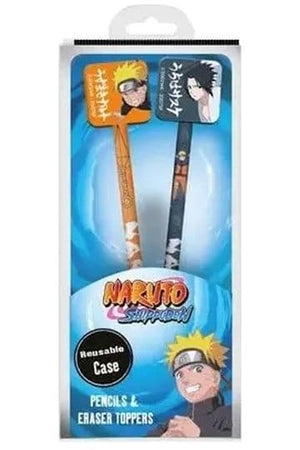 Crayons Naruto avec Toppers Naruto et Sasuke