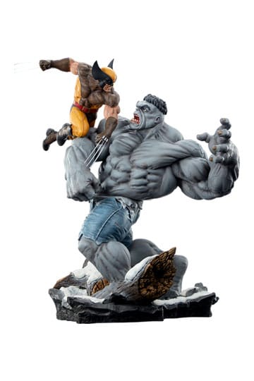 Marvel Statue Grey Hulk vs Wolverine 58 cm