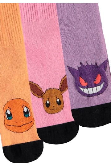 Pokemon Socks 3-Pack Heads Colormix 35-38