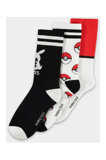 Pokémon chaussettes 3 pack pikachu pokeball 39-42