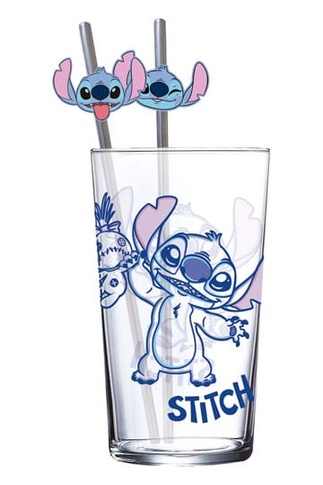 Lilo & Stitch Glass Tumbler with Straws Stitch 485 ml