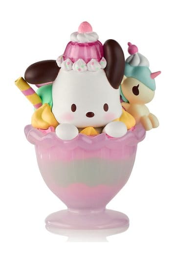 Hello Kitty & Friends Fensterbox-Figur Fast Food Pochacco Pink Unicorn Sundae 9 cm