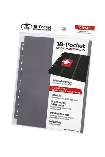 Ultimate Guard 18-Pocket Pages Side-Loading (10) - Grey