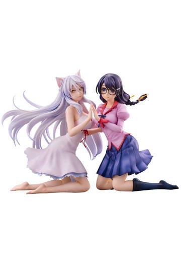Serie Monogatari Nekomonogatari Statue PVC Tsubasa Hanekawa Set (Re-Run) 19 cm