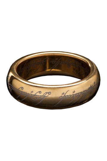 Anello in tungsteno del Signore degli Anelli The One Ring (placcato in oro) Misura 12