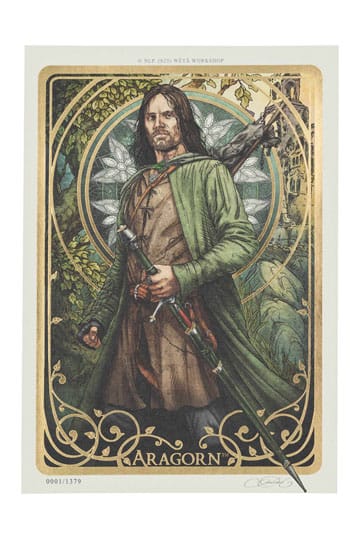 Yüzüklerin Efendisi Kanvas Tablo Aragorn Sanat Kartı 14 x 21 cm Sınırlı Üretim